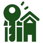 Icono de una casa con una llave